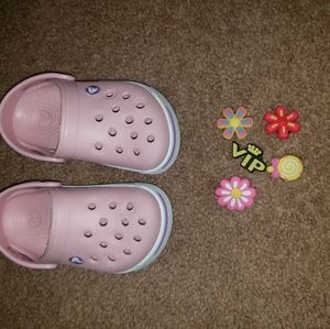 Pink Toddler Girl Crocs with Charms
